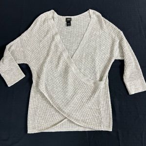 Daytrip Cream Wrap-Front V-Neck Sweater